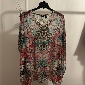 Multicolor bathing suit coverup  V-Neck Women's